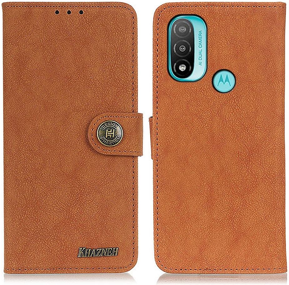 KHAZNEH Motorola Moto E20 / E40 Hoesje Portemonnee Book Case Bruin afbeelding 4