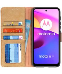 KHAZNEH Motorola Moto E20 / E40 Hoesje Portemonnee Book Case Khaki