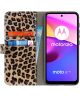 Motorola Moto E20/E30/E40 Hoesje Portemonnee Book Case Luipaard Print