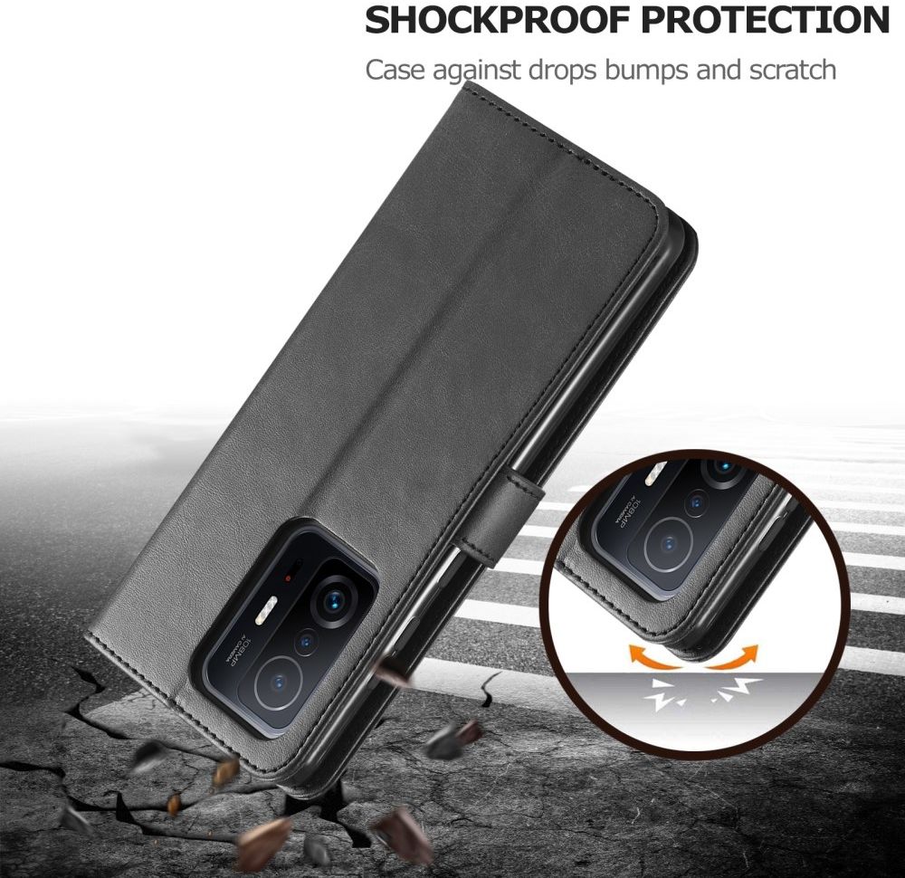 LC.IMEEKE Xiaomi 11T / 11T Pro Hoesje Portemonnee Book Case Zwart afbeelding 4