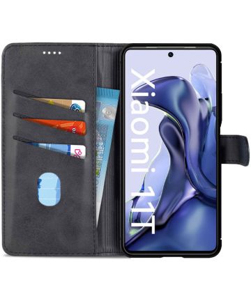 AZNS Xiaomi 11T / 11T Pro Hoesje Wallet Book Case Kunstleer Zwart Hoesjes