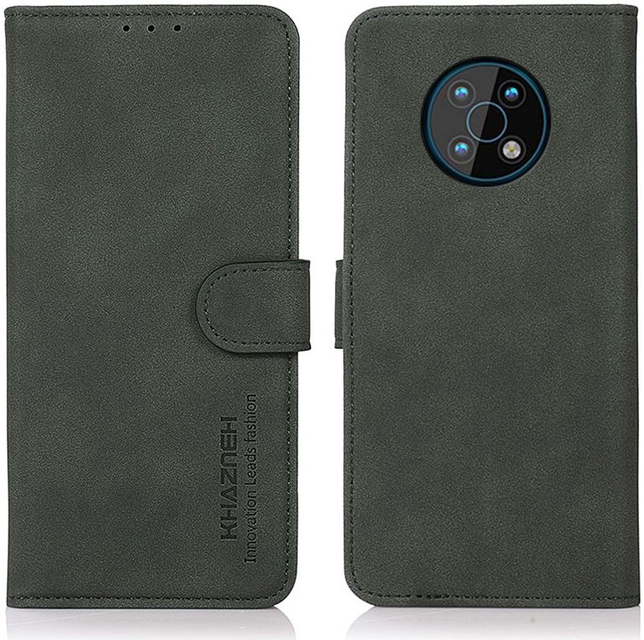 KHAZNEH Nokia G50 Hoesje Retro Wallet Book Case Kunstleer Groen afbeelding 3