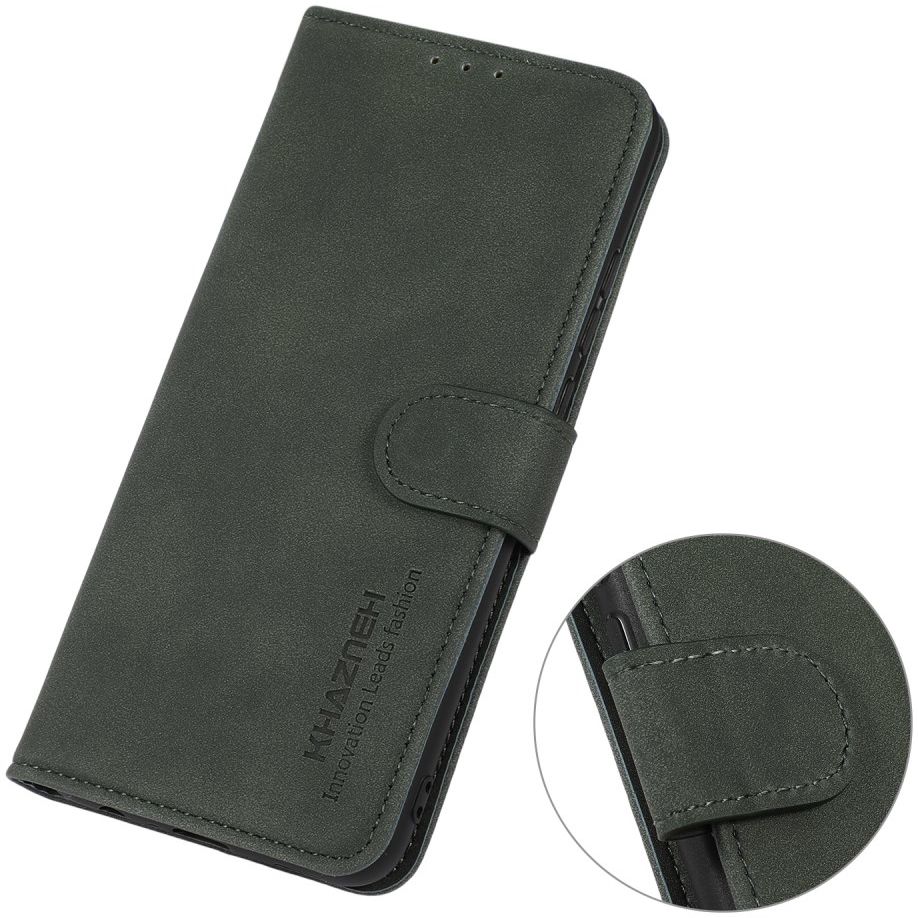 KHAZNEH Nokia G50 Hoesje Retro Wallet Book Case Kunstleer Groen afbeelding 7