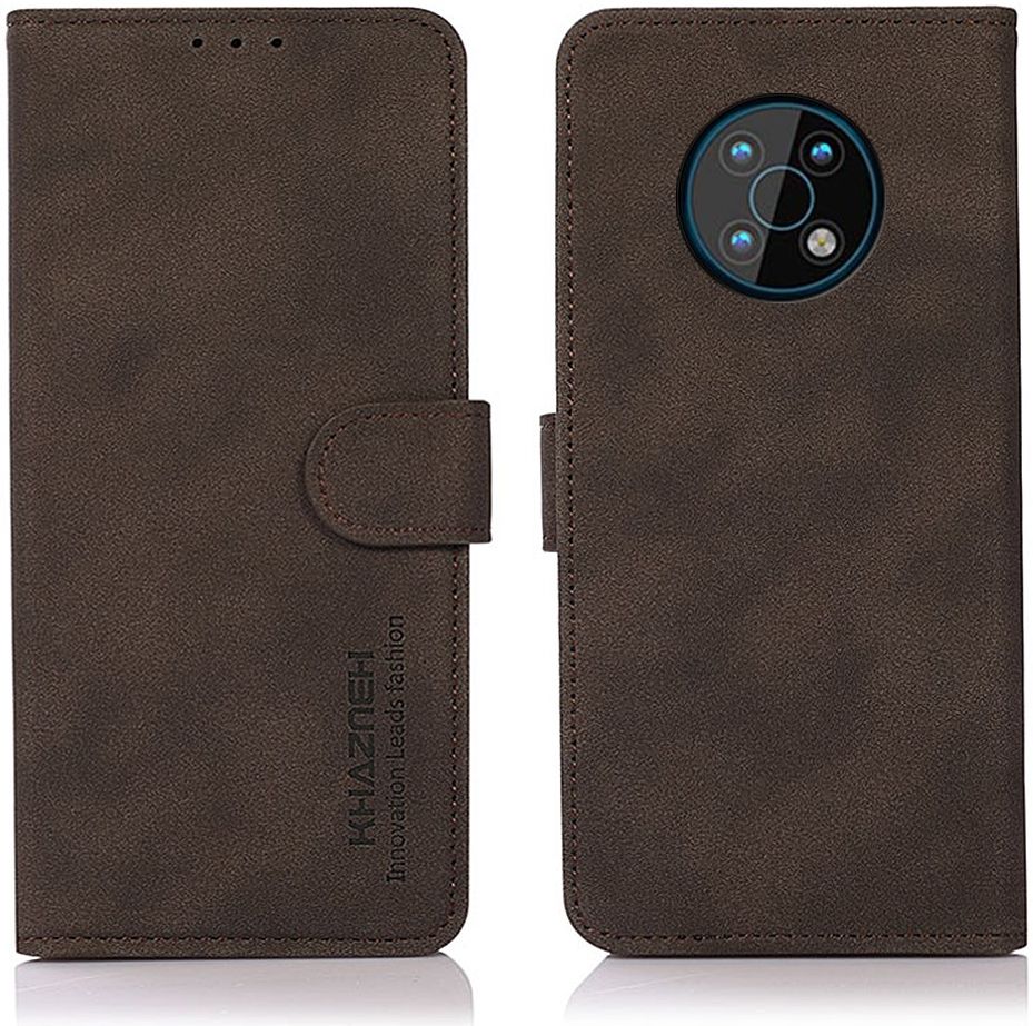 KHAZNEH Nokia G50 Hoesje Retro Wallet Book Case Kunstleer Bruin afbeelding 3