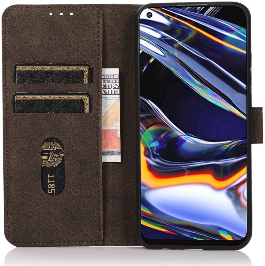 KHAZNEH Nokia G50 Hoesje Retro Wallet Book Case Kunstleer Bruin afbeelding 1