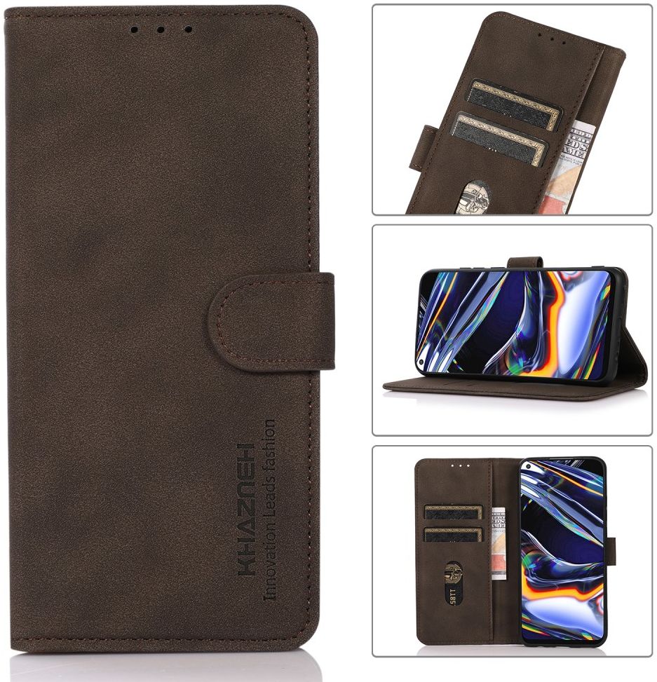 KHAZNEH Nokia G50 Hoesje Retro Wallet Book Case Kunstleer Bruin afbeelding 8