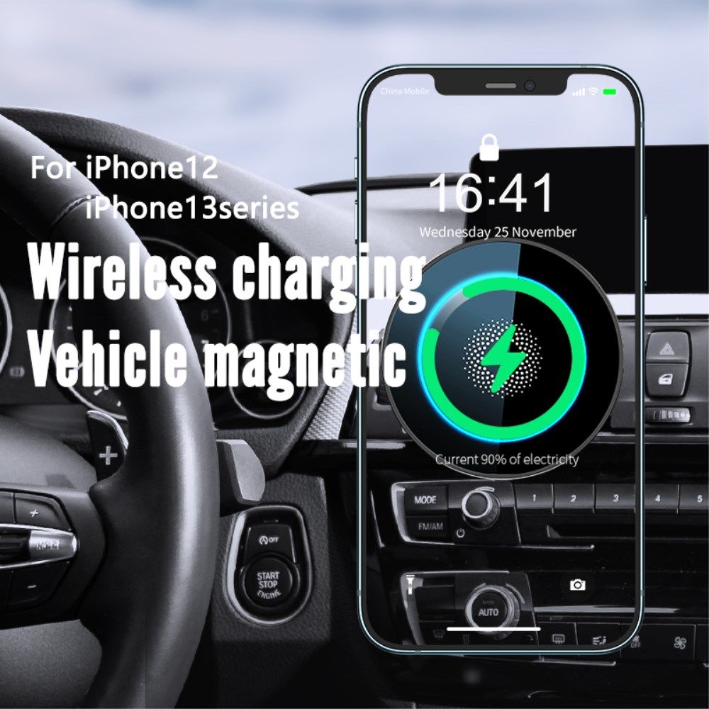R-Just Ventilatierooster MagSafe Telefoonhouder Auto 15W Zwart afbeelding 6