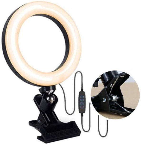 Universele Kleurrijke LED Ringlamp met Klem voor Tiktok of Selfies afbeelding 4
