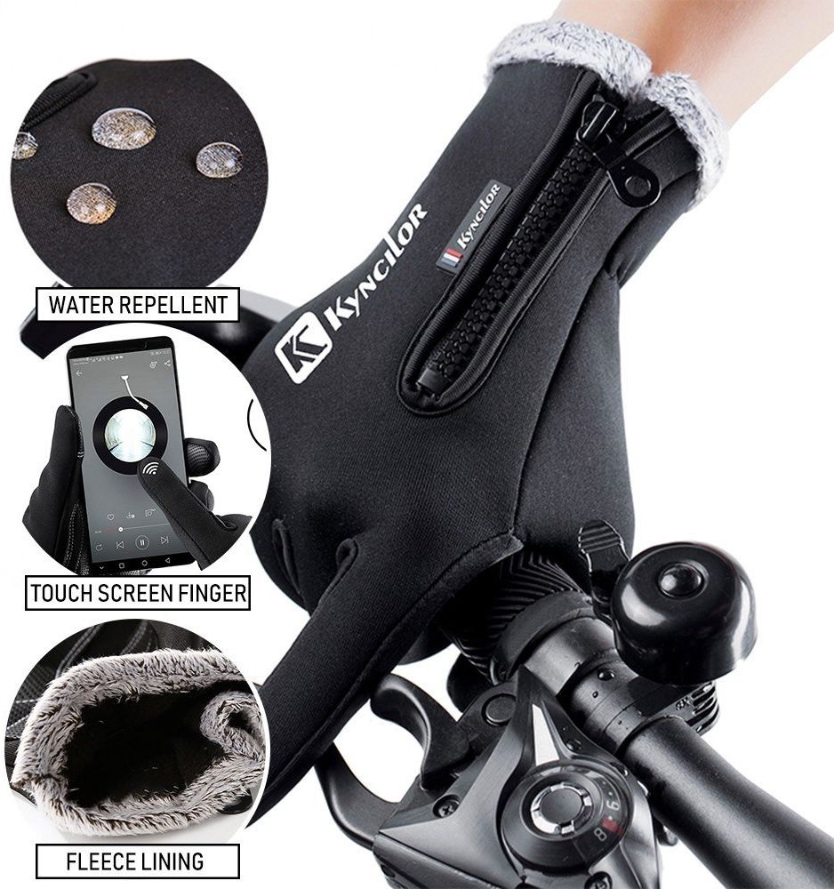 KYNCILOR Winter Handschoenen Touchscreen Wind en Water Proof Zwart M afbeelding 4