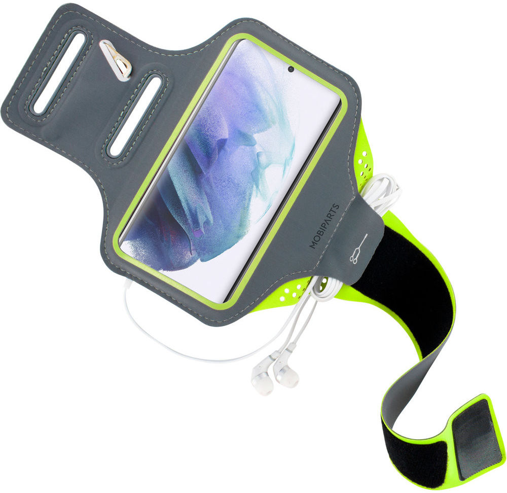 Mobiparts Comfort Fit Armband Samsung Galaxy S21 Sporthoesje Groen afbeelding 2
