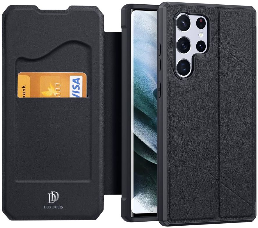 Dux Ducis Skin X Samsung Galaxy S22 Ultra Hoesje Portemonnee Zwart afbeelding 1