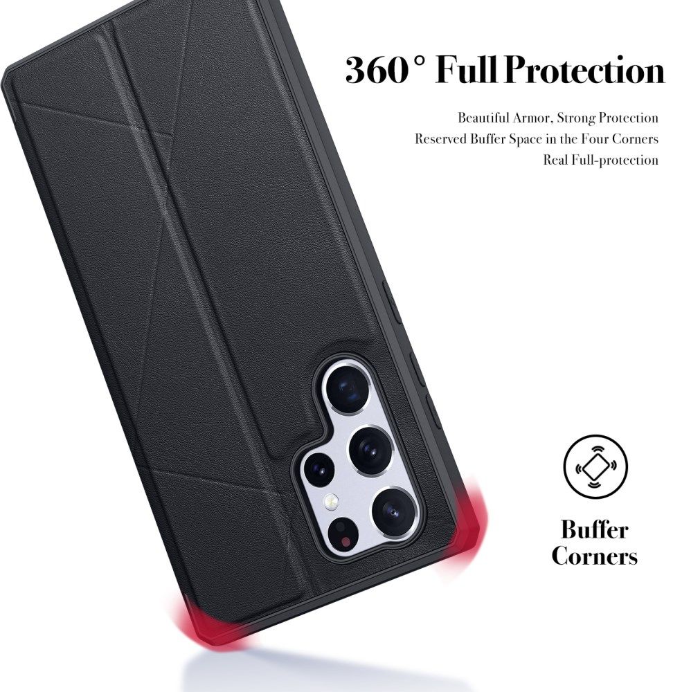 Dux Ducis Skin X Samsung Galaxy S22 Ultra Hoesje Portemonnee Zwart afbeelding 5