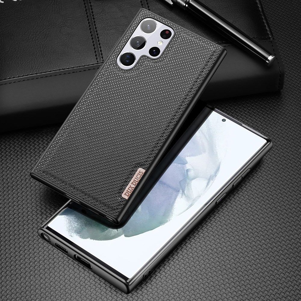 Dux Ducis Fino Series Samsung Galaxy S22 Ultra Hoesje Back Cover Zwart afbeelding 2