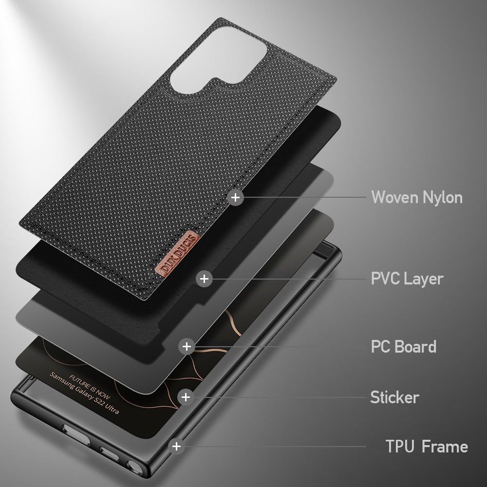 Dux Ducis Fino Series Samsung Galaxy S22 Ultra Hoesje Back Cover Zwart afbeelding 8