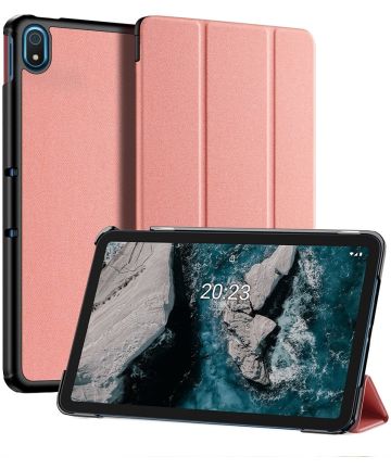 Dux Ducis Domo Nokia T20 Hoes Tri-Fold Book Case Roze Hoesjes