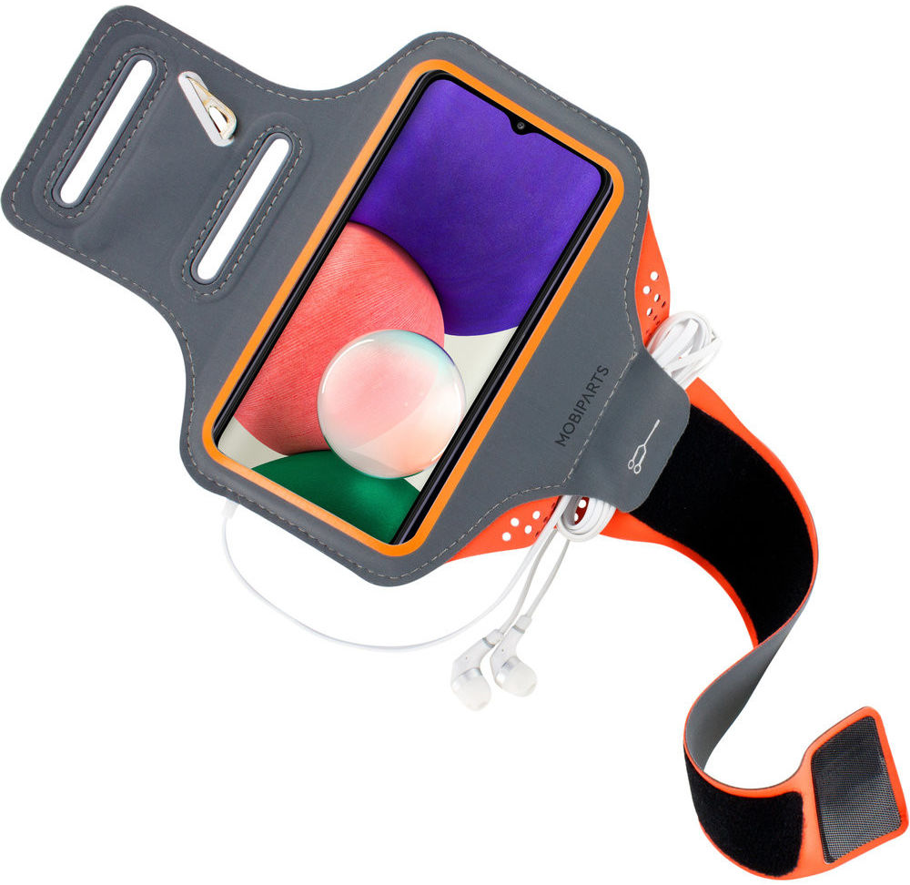 Mobiparts Comfort Fit Armband Samsung Galaxy A22 5G Sporthoesje Oranje afbeelding 2