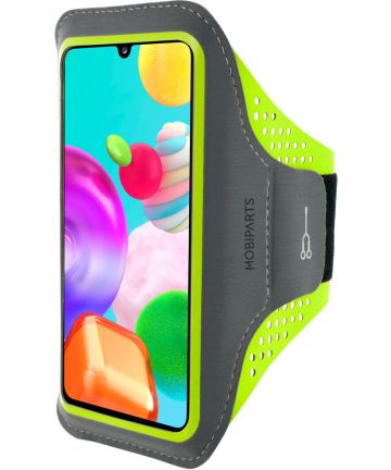 Mobiparts Comfort Fit Armband Samsung Galaxy A41 Sporthoesje Groen Sporthoesjes
