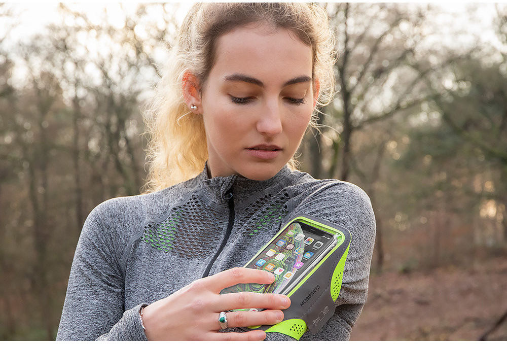 Mobiparts Comfort Fit Armband Samsung Galaxy A41 Sporthoesje Groen afbeelding 9