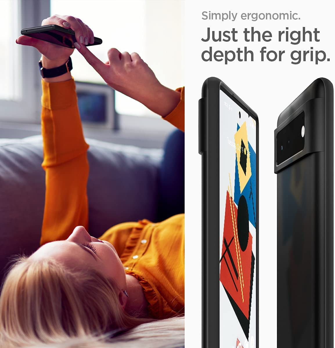 Spigen Thin Fit Google Pixel 6 Hoesje Back Cover Zwart afbeelding 5