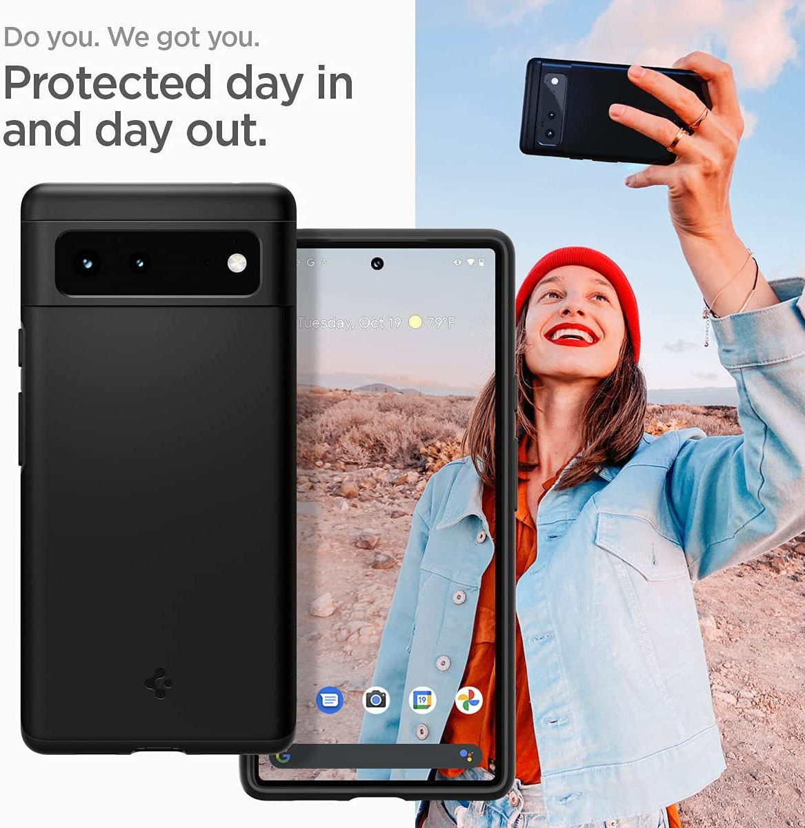 Spigen Thin Fit Google Pixel 6 Hoesje Back Cover Zwart afbeelding 9