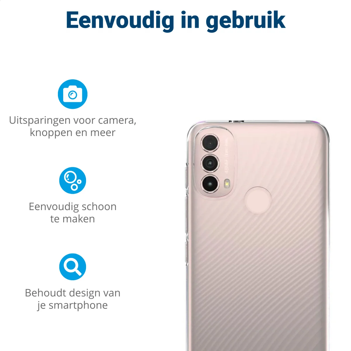 Motorola Moto E30/E40 Hoesje Schokbestendig TPU Back Cover Transparant afbeelding 6