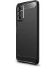 Samsung Galaxy M52 5G Hoesje Geborsteld TPU Flexibele Back Cover Zwart
