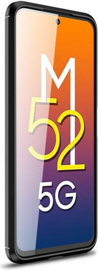 Samsung Galaxy M52 5G Hoesje Geborsteld TPU Flexibele Back Cover Zwart afbeelding 2
