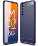 Samsung Galaxy M52 5G Hoesje Geborsteld TPU Flexibele Back Cover Blauw