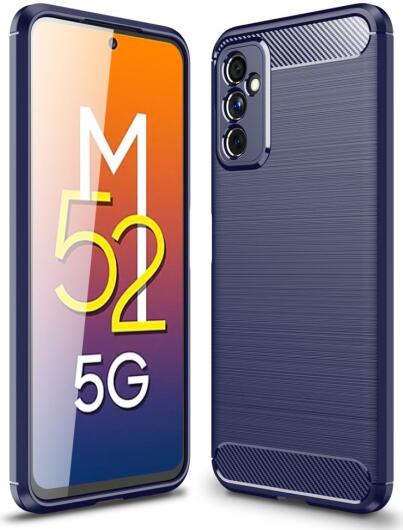 Samsung Galaxy M52 5G Hoesje Geborsteld TPU Flexibele Back Cover Blauw afbeelding 5