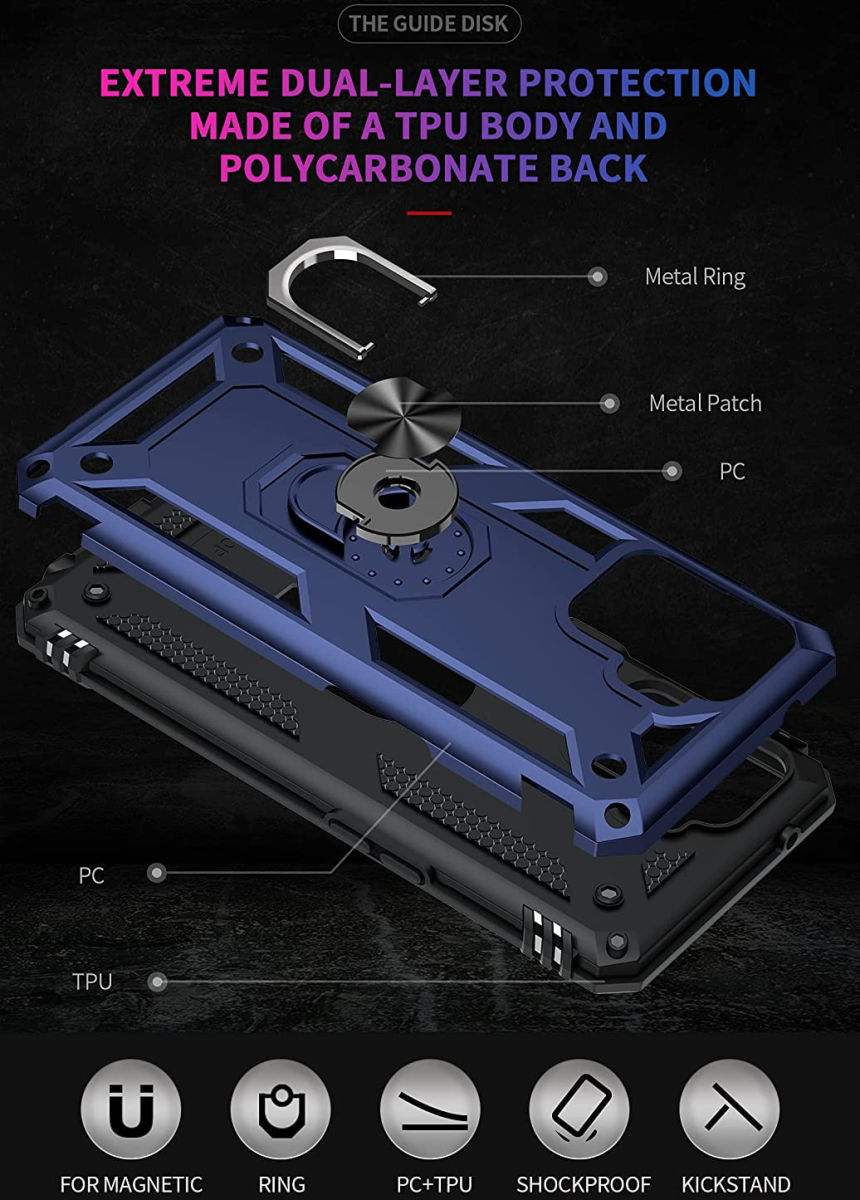 Oppo Reno5 Lite Hoesje Hybride Kickstand Back Cover Blauw afbeelding 5