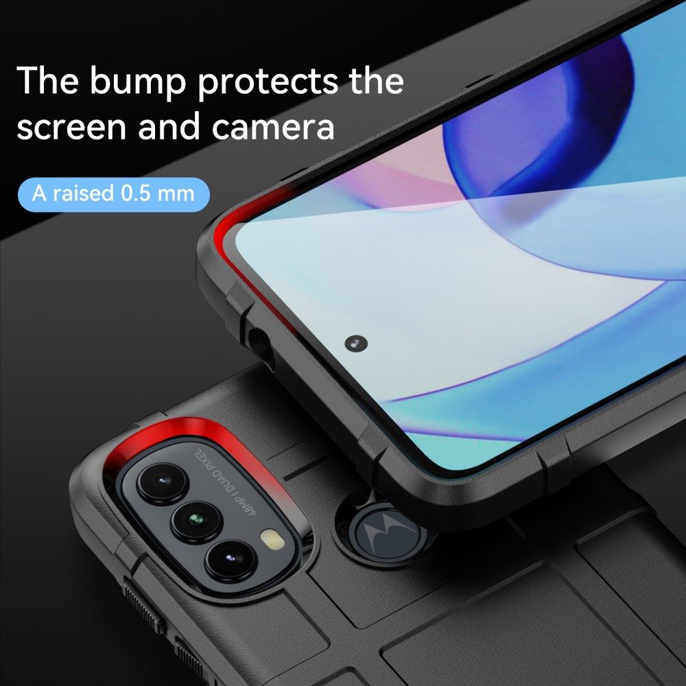 Motorola Moto E20/E30/E40 Hoesje Shock Proof Rugged Back Cover Zwart afbeelding 6