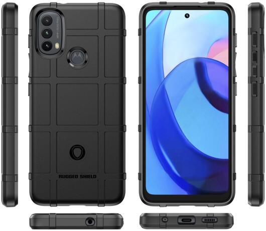 Motorola Moto E20/E30/E40 Hoesje Shock Proof Rugged Back Cover Zwart afbeelding 9