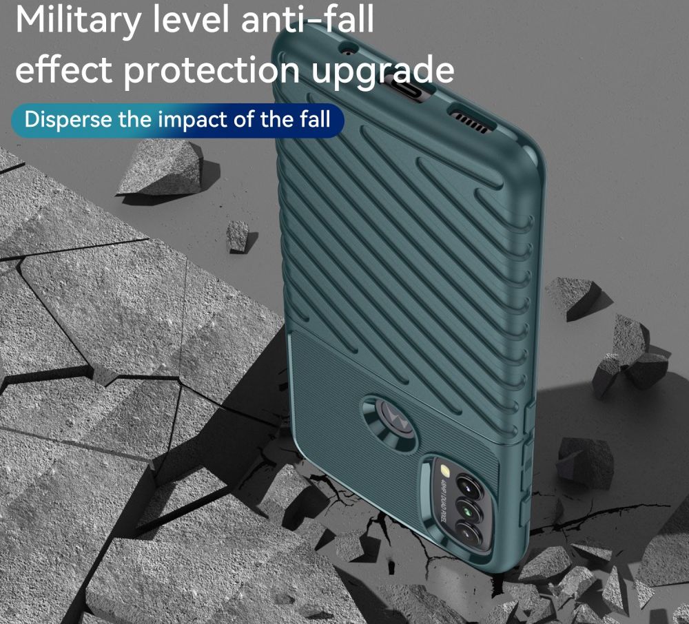 Motorola Moto E20/E30/E40 Hoesje TPU Thunder Design Back Cover Groen afbeelding 2