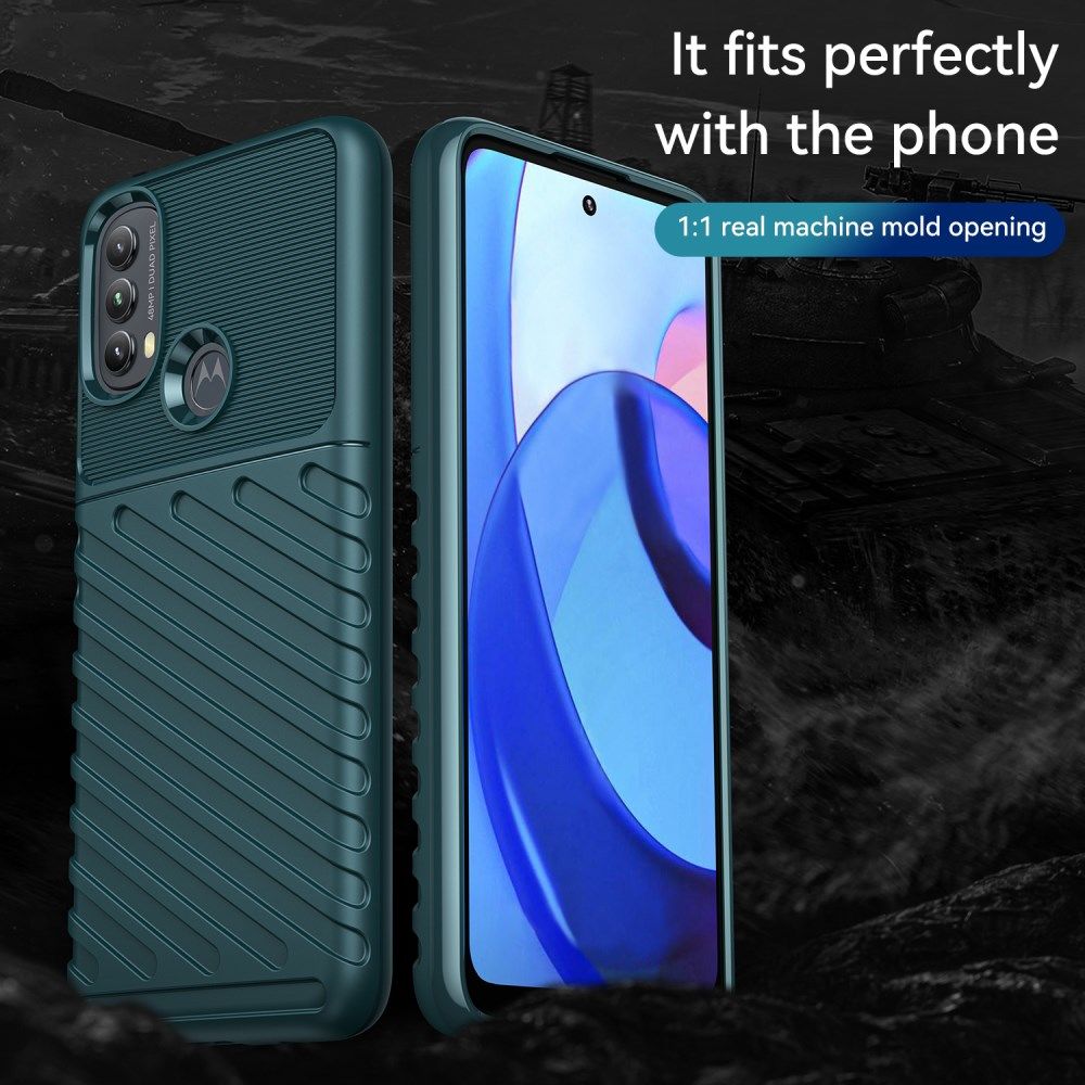 Motorola Moto E20/E30/E40 Hoesje TPU Thunder Design Back Cover Groen afbeelding 4