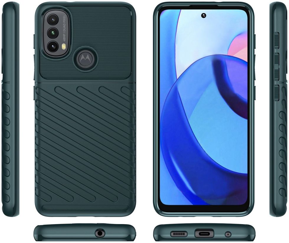 Motorola Moto E20/E30/E40 Hoesje TPU Thunder Design Back Cover Groen afbeelding 8
