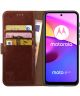 Rosso Element Motorola Moto E30/E40 Hoesje Book Cover Wallet Bruin