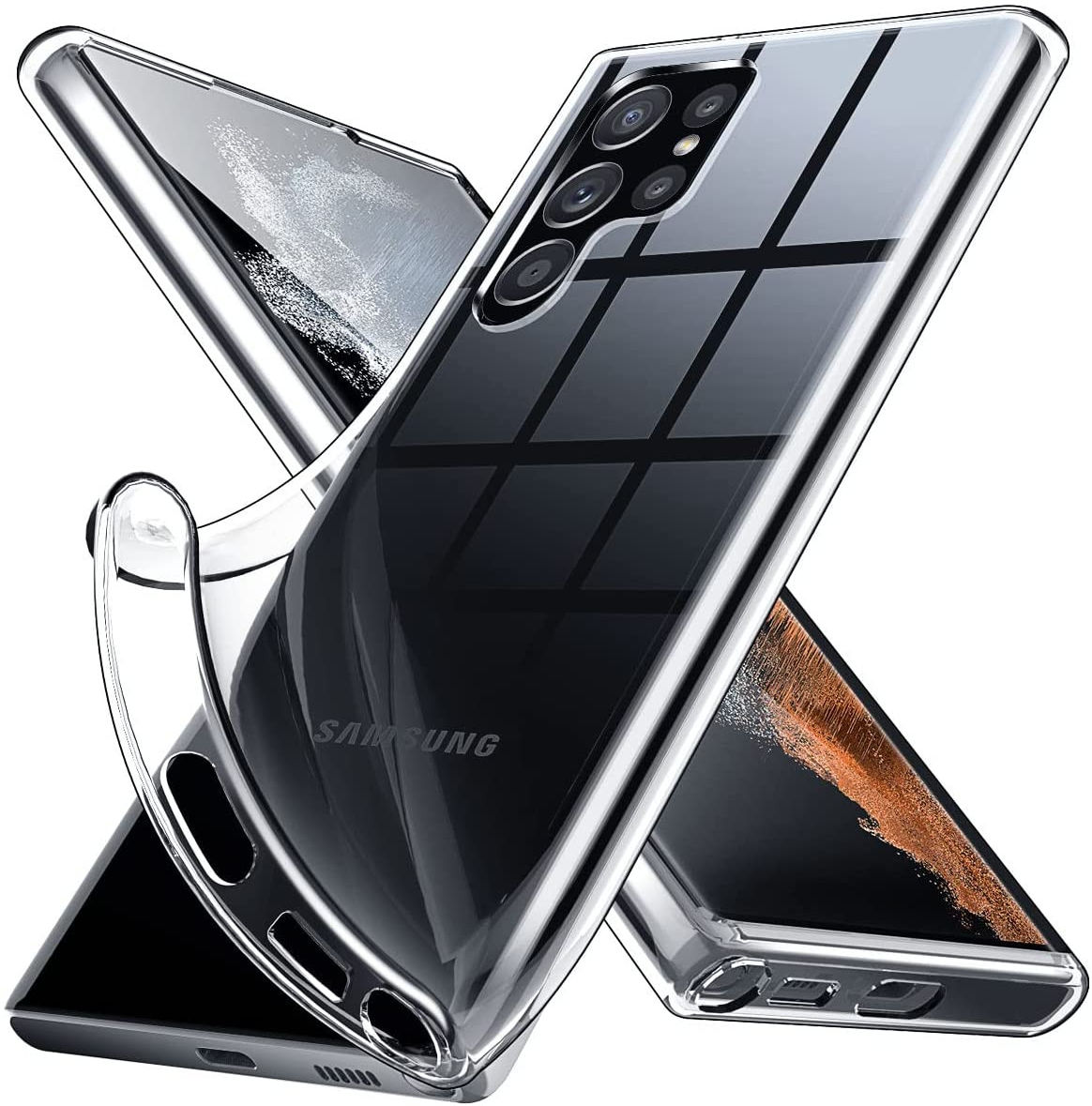 Samsung Galaxy S22 Ultra Hoesje Dun TPU Back Cover Transparant afbeelding 7