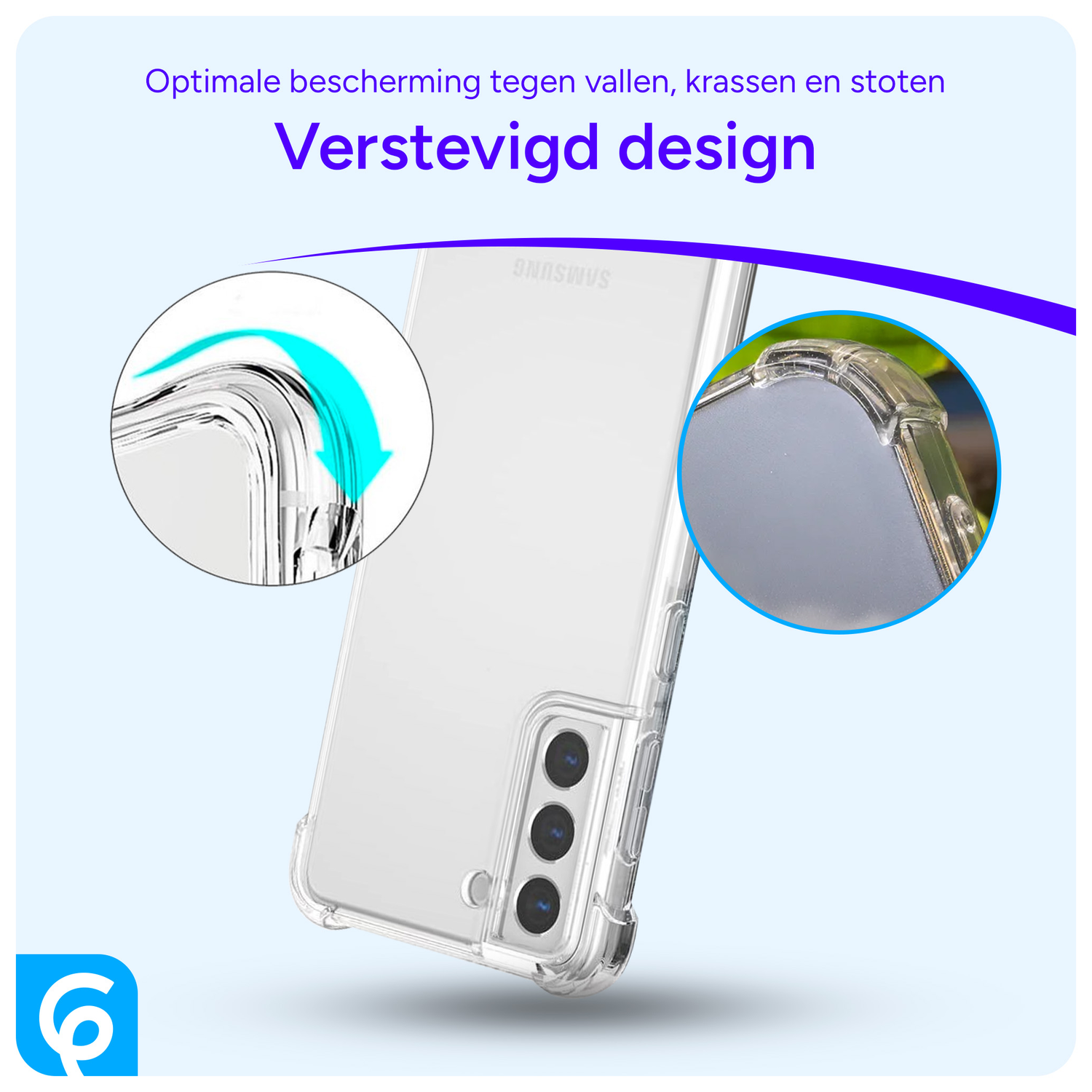 Samsung Galaxy S22 Hoesje Schokbestendig TPU Back Cover Transparant afbeelding 2