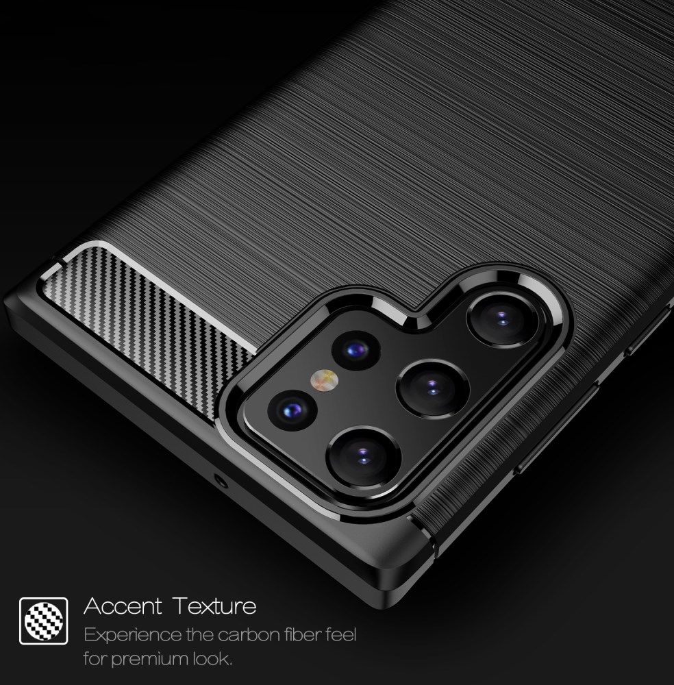 Samsung Galaxy S22 Ultra Hoesje Geborsteld TPU Back Cover Zwart afbeelding 12