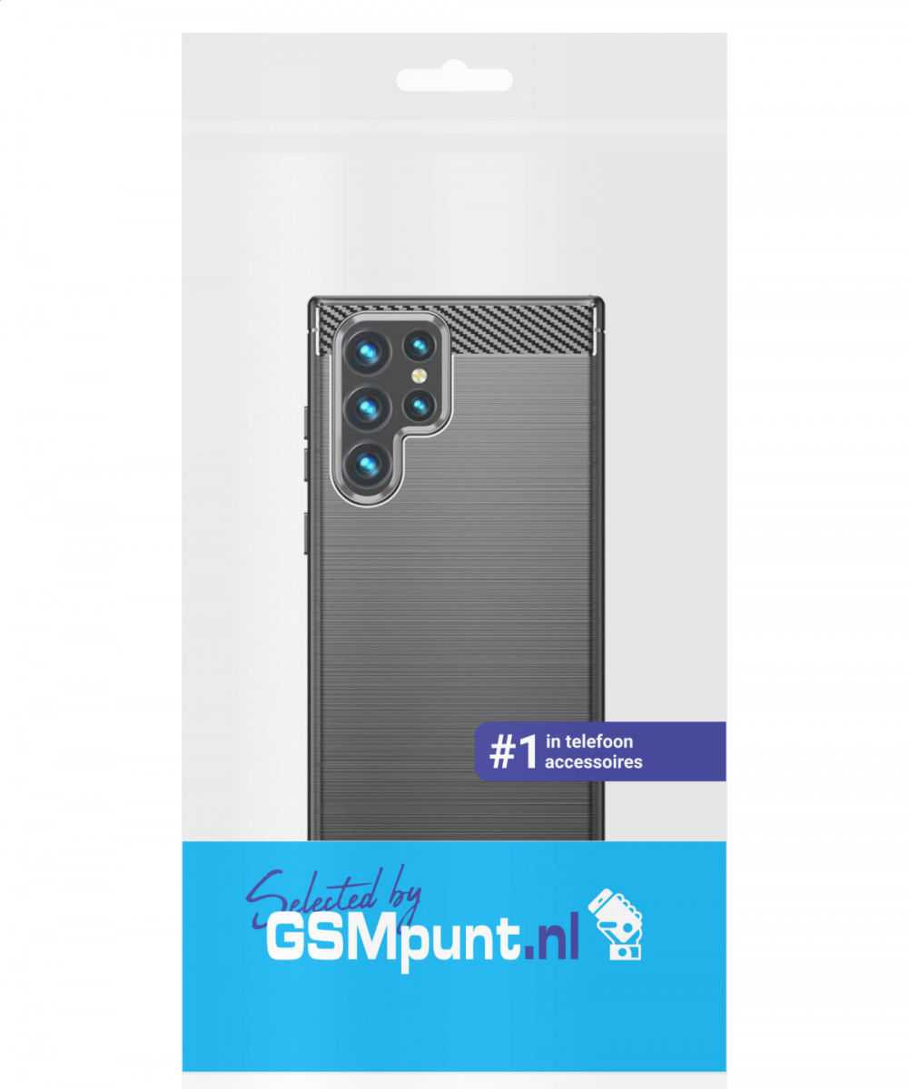 Samsung Galaxy S22 Ultra Hoesje Geborsteld TPU Back Cover Zwart afbeelding 15