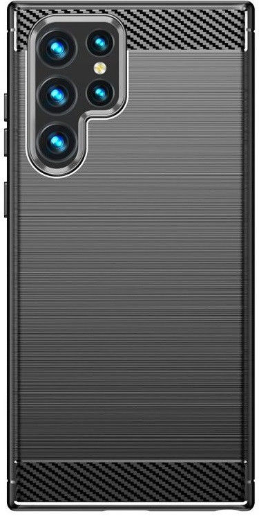 Samsung Galaxy S22 Ultra Hoesje Geborsteld TPU Back Cover Zwart afbeelding 2