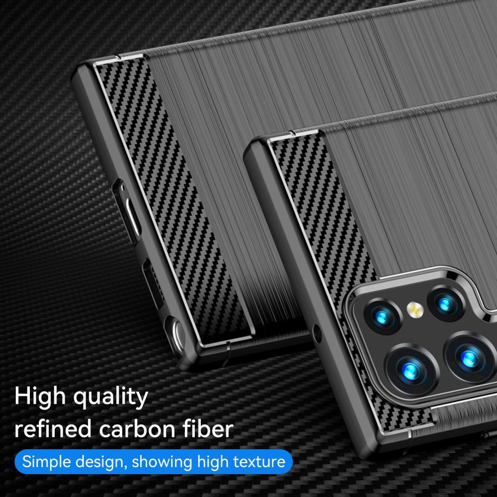 Samsung Galaxy S22 Ultra Hoesje Geborsteld TPU Back Cover Zwart afbeelding 7