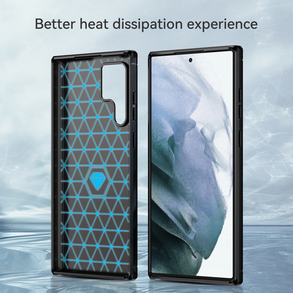 Samsung Galaxy S22 Ultra Hoesje Geborsteld TPU Back Cover Zwart afbeelding 9