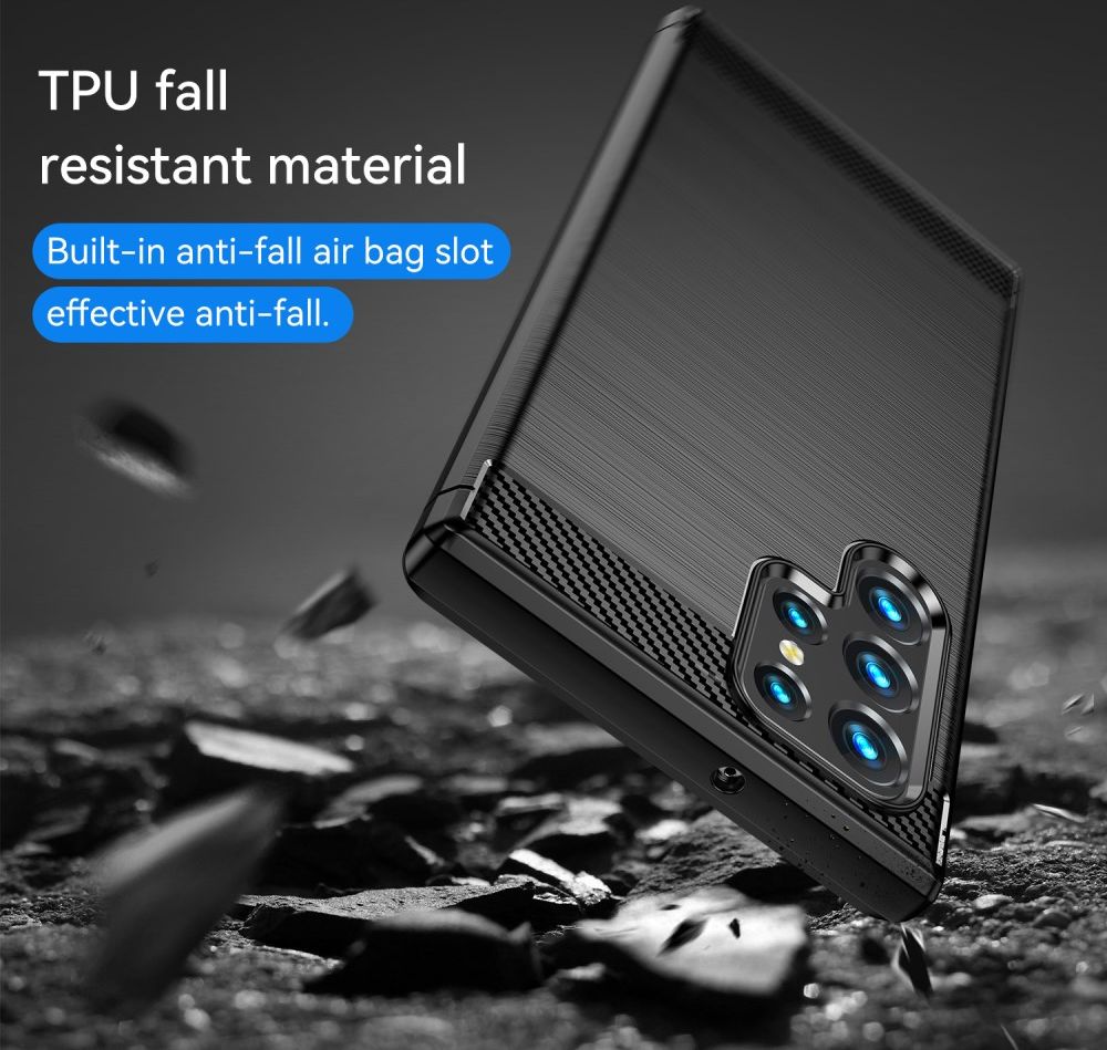 Samsung Galaxy S22 Ultra Hoesje Geborsteld TPU Back Cover Zwart afbeelding 10