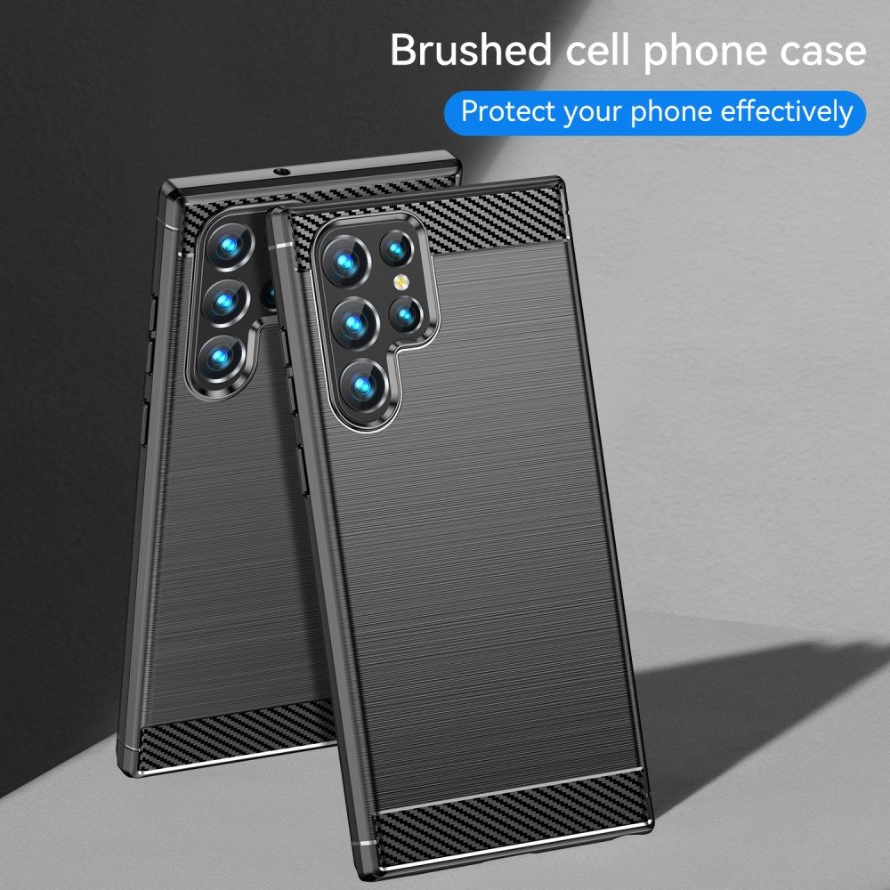 Samsung Galaxy S22 Ultra Hoesje Geborsteld TPU Back Cover Zwart afbeelding 11