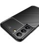 Samsung Galaxy S22 Plus Hoesje Siliconen Carbon TPU Back Cover Zwart
