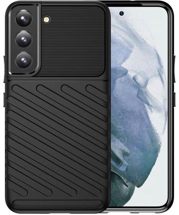 Samsung Galaxy S22 Hoesje TPU Thunder Design Back Cover Zwart Hoesjes