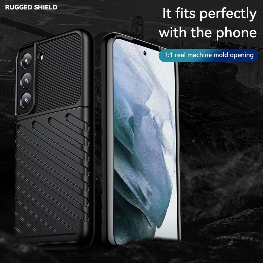 Samsung Galaxy S22 Hoesje TPU Thunder Design Back Cover Zwart afbeelding 3