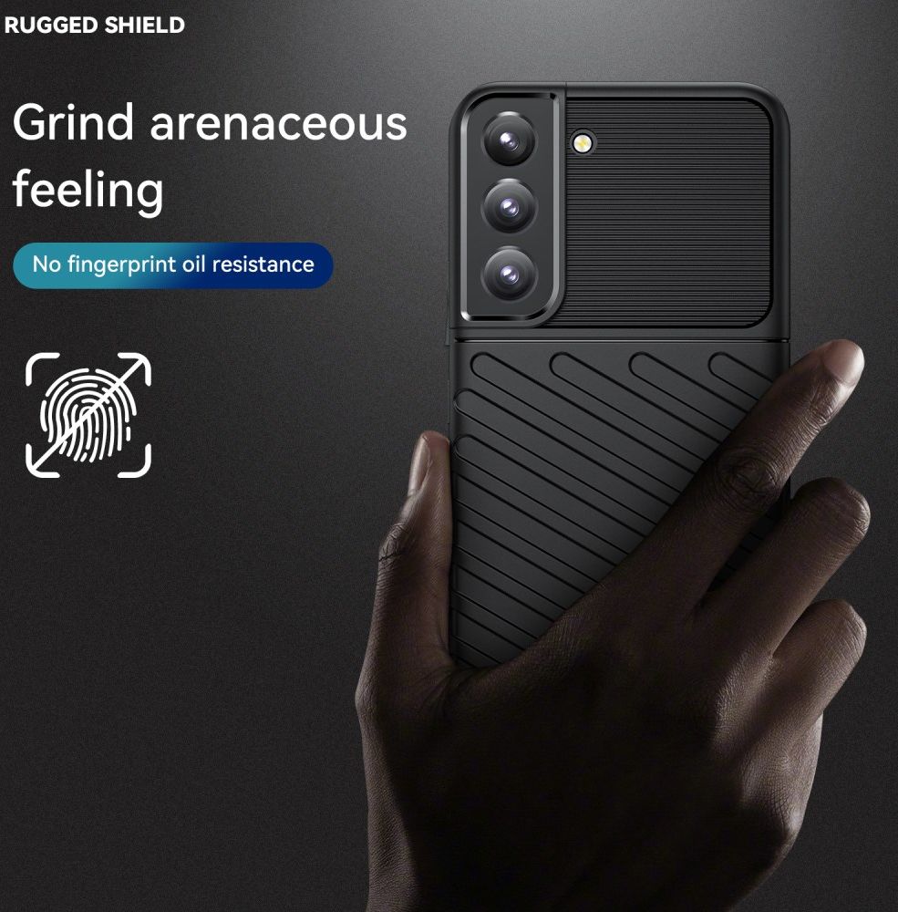 Samsung Galaxy S22 Hoesje TPU Thunder Design Back Cover Zwart afbeelding 4