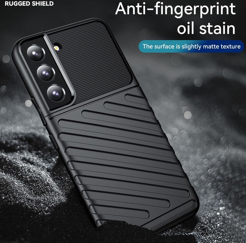 Samsung Galaxy S22 Hoesje TPU Thunder Design Back Cover Zwart afbeelding 6